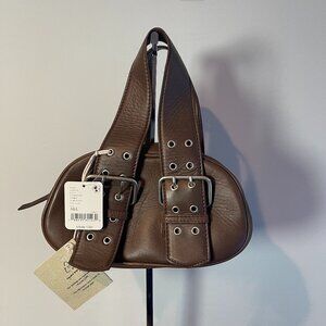 Free People Say Yes Top Handle Bag in Espresso Leather - NWT